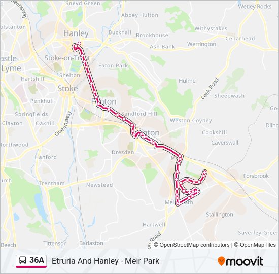 36A Bus Line Map