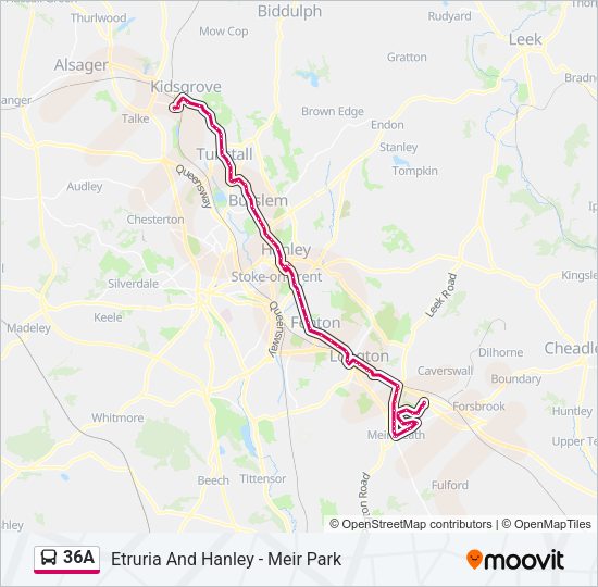 36A Bus Line Map