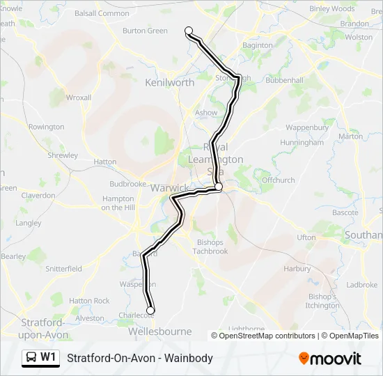 W1 Bus Line Map