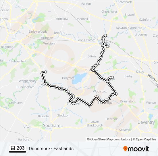 203 Bus Line Map
