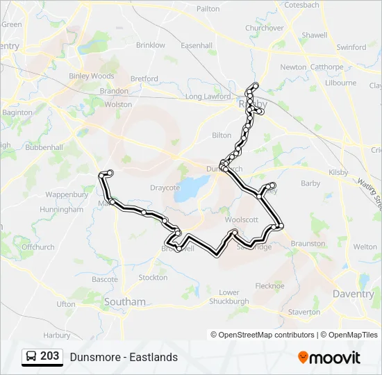 203 Bus Line Map