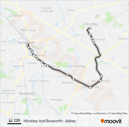 220 Bus Line Map