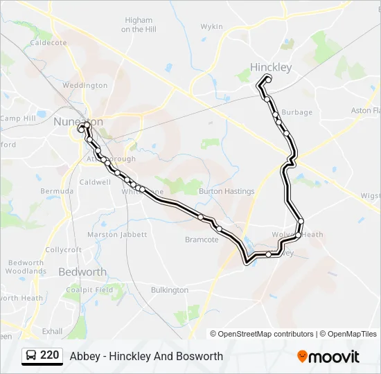 220 Bus Line Map