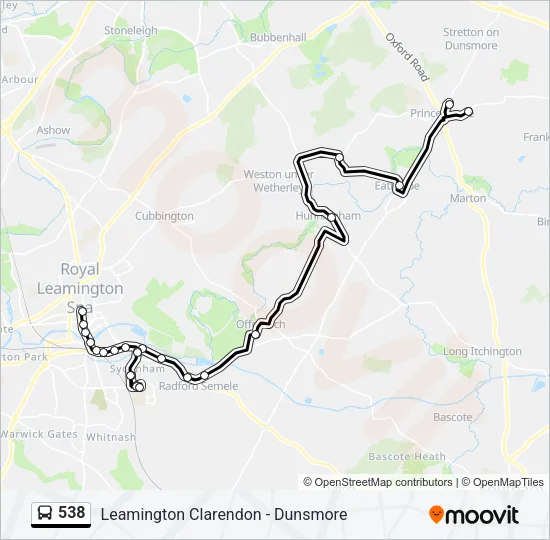 538 Bus Line Map