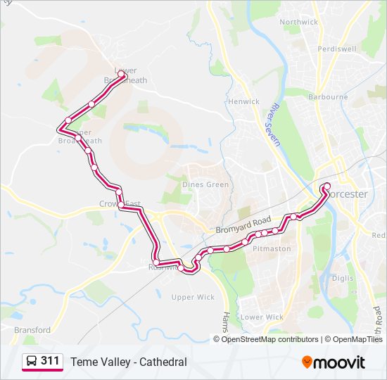 311 bus Line Map