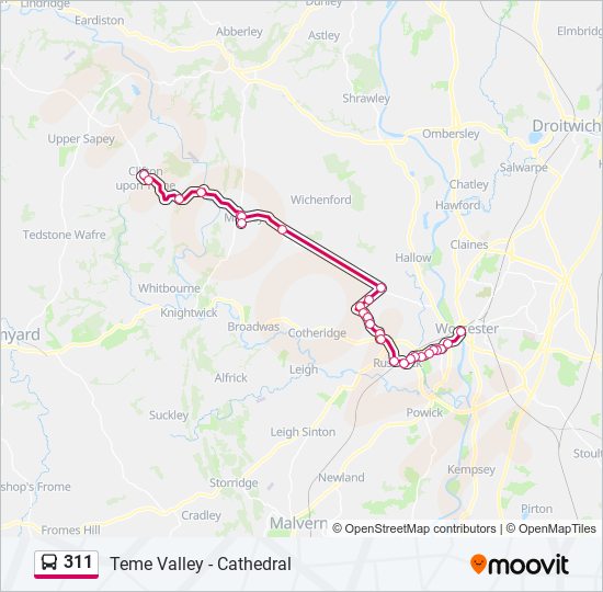 311 Route: Schedules, Stops & Maps - Clifton upon Teme (Updated)