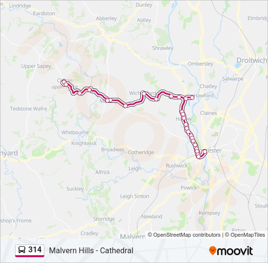 314 Bus Line Map