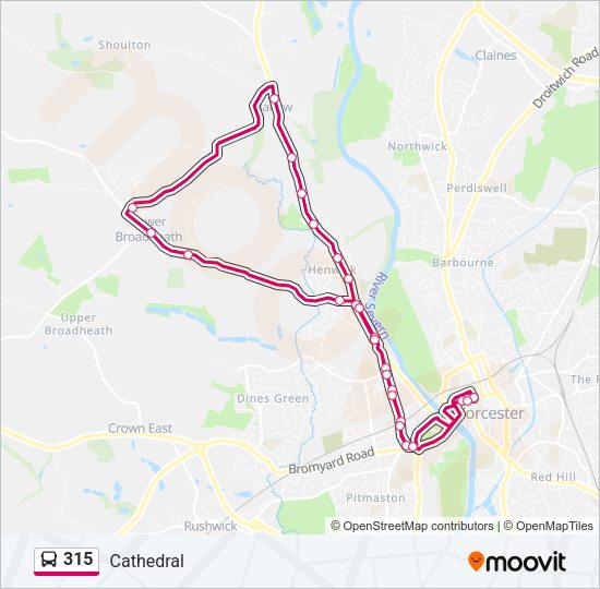 315 Bus Line Map