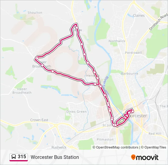 315 Route: Schedules, Stops & Maps - Worcester Bus Station (Updated)