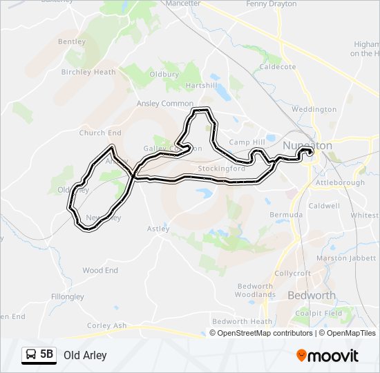 5B Bus Line Map