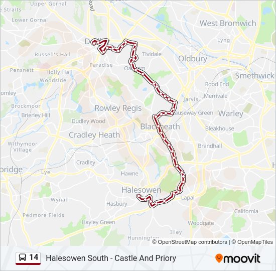 14 bus Line Map