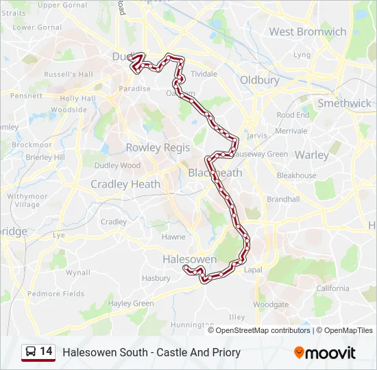 14 Bus Line Map