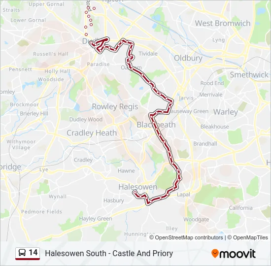 14 Bus Line Map