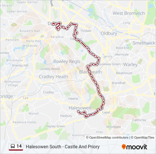 14 Bus Line Map