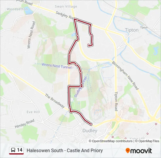 14 Bus Line Map