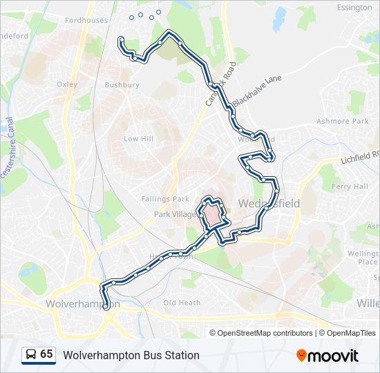 65 Bus Line Map