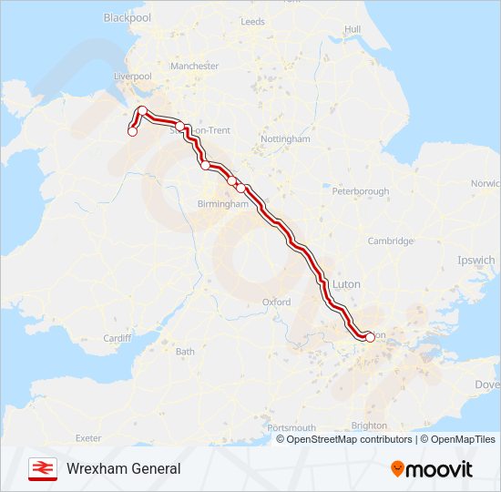 AVANTI WEST COAST Train Line Map