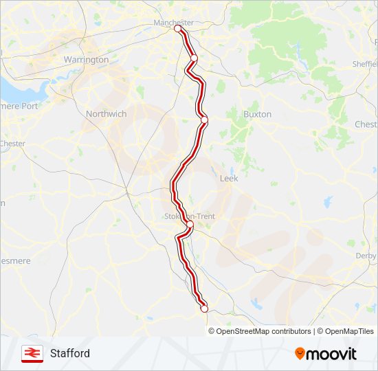 AVANTI WEST COAST Train Line Map