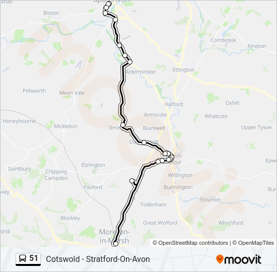 51 Bus Line Map