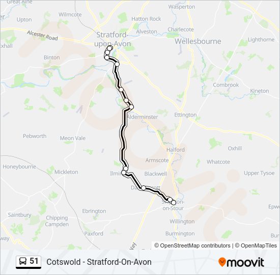 51 Bus Line Map