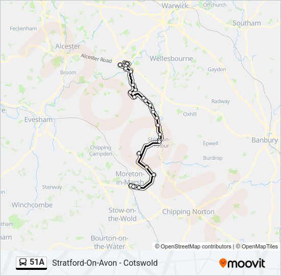 51A Bus Line Map