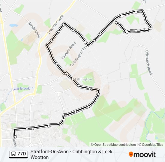 77D Bus Line Map