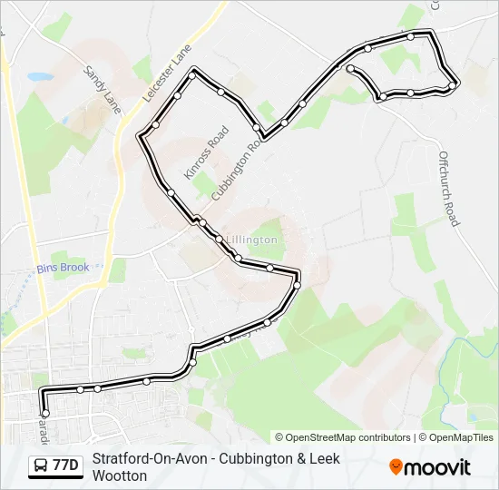 77D Bus Line Map