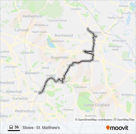 36 Route: Schedules, Stops & Maps - Walsall (Updated)