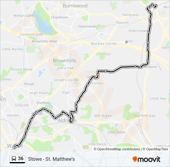 36 Bus Line Map