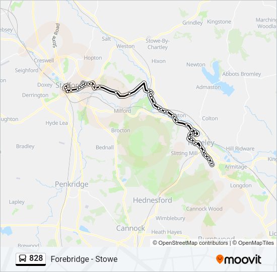 828 Bus Line Map