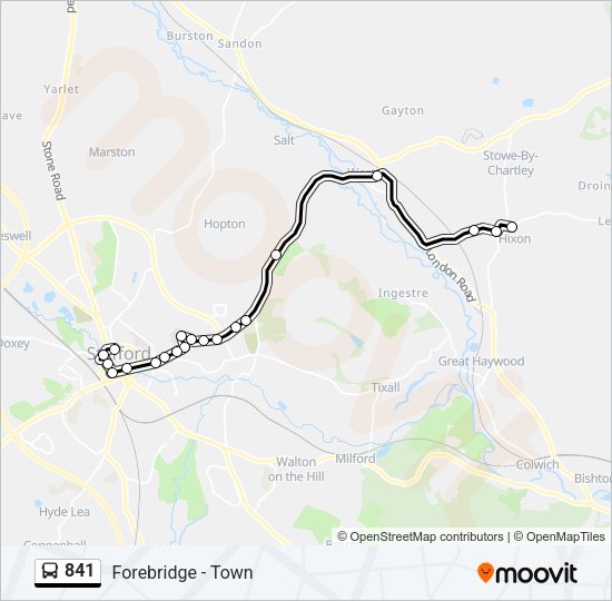 841 Bus Line Map