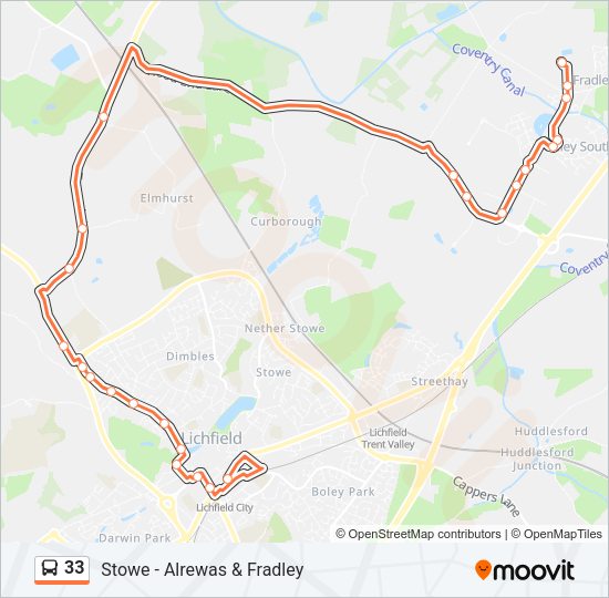 33 Bus Line Map