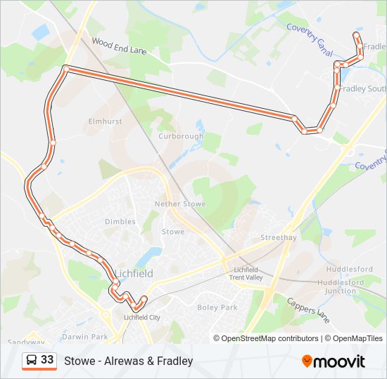 33 Bus Line Map