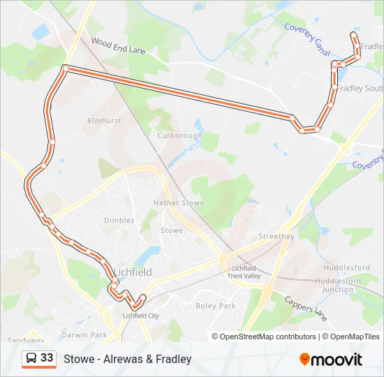 33 Bus Line Map