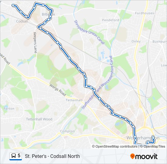 5 Bus Line Map