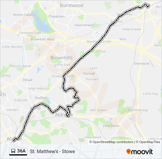 36A Bus Line Map