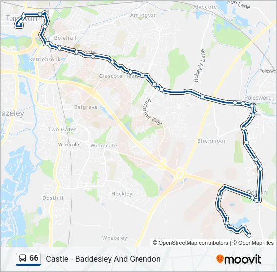 66 Bus Line Map