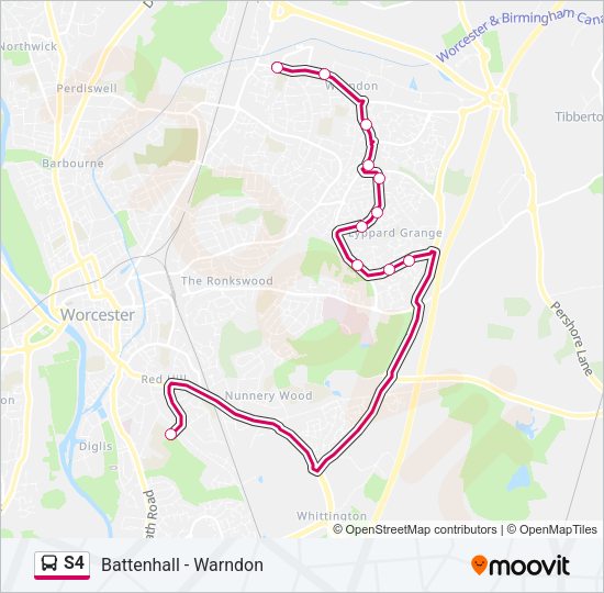 S4 Bus Line Map