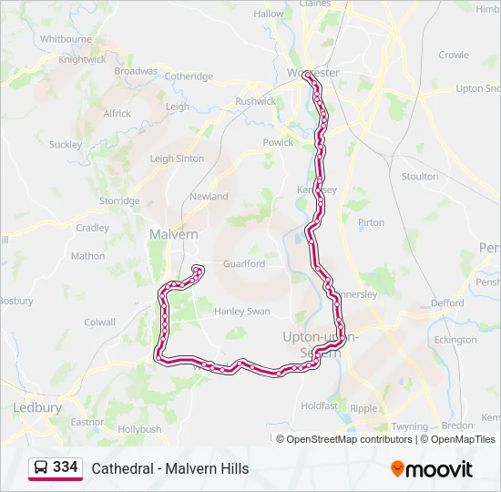 334 Bus Line Map