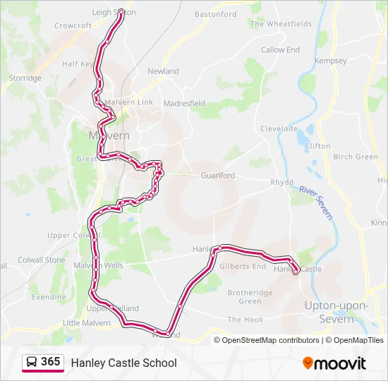 365 Route: Schedules, Stops & Maps - Hanley Castle School (Updated)