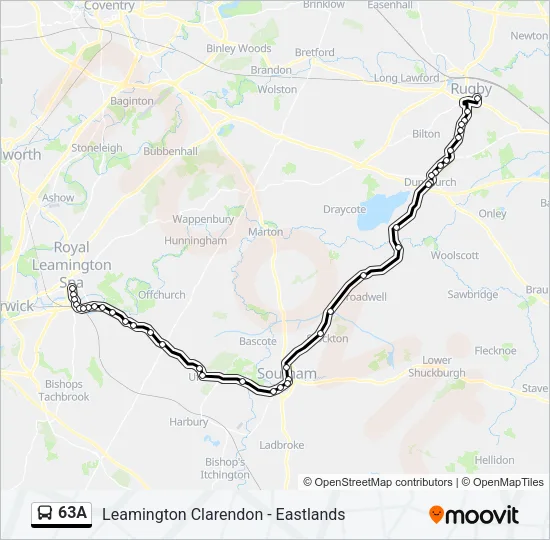 63A Route: Schedules, Stops & Maps - Rugby Clifton Road (Updated)