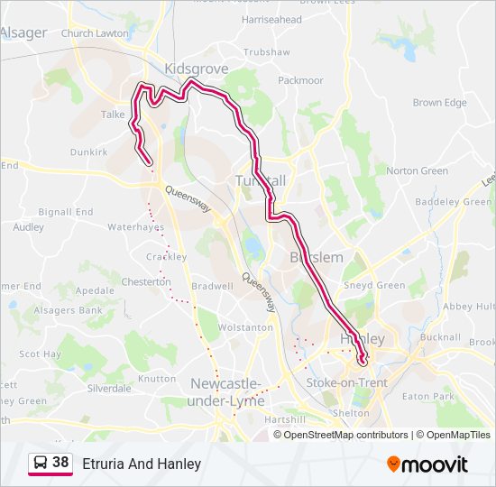 38 Bus Line Map