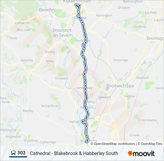 303 Bus Line Map