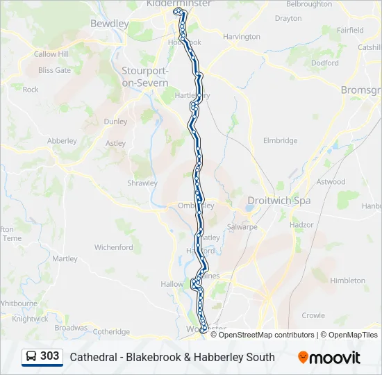 303 Bus Line Map