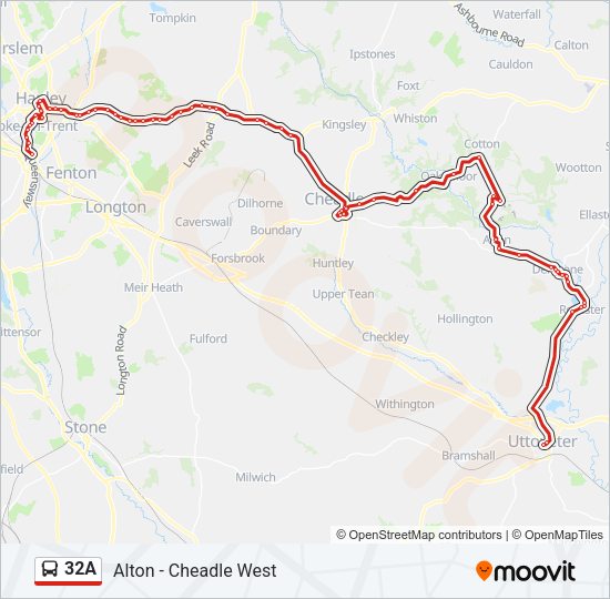 32A Bus Line Map
