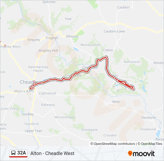 32A Bus Line Map
