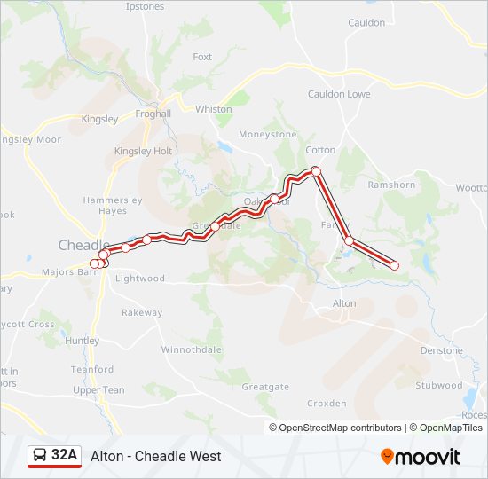 32A Bus Line Map