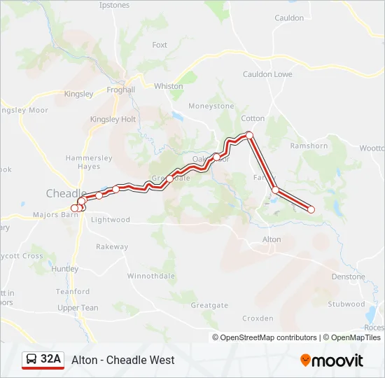 32A Bus Line Map