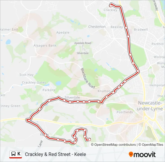 K Bus Line Map