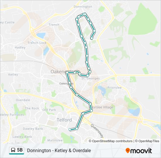 5B Bus Line Map